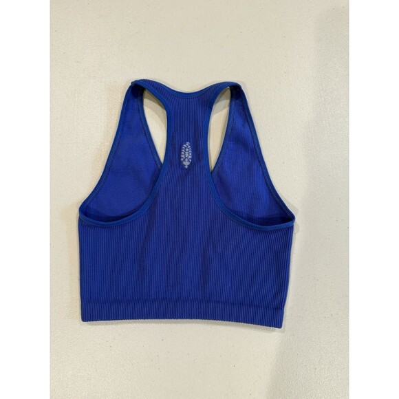 Free People Movement Crop Tank Top Womens XS/S Blue Stretch Tight Athletic - Picture 2 of 4